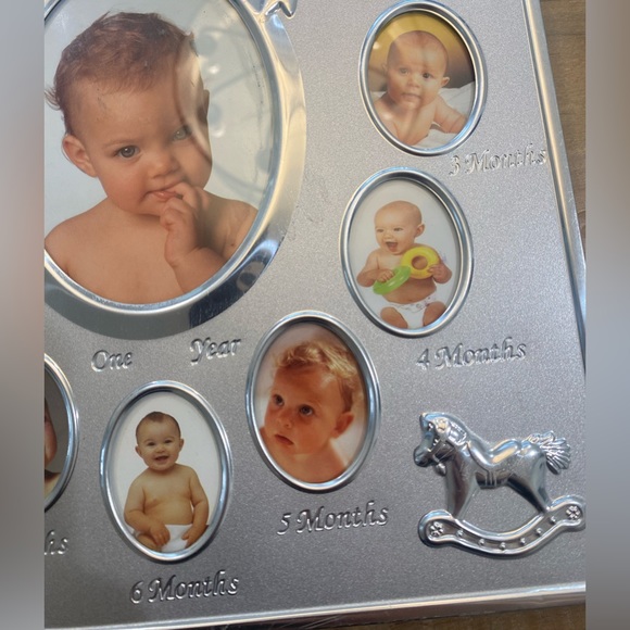 Babys photo album monthly mark My First Year silver frame - Picture 5 of 12